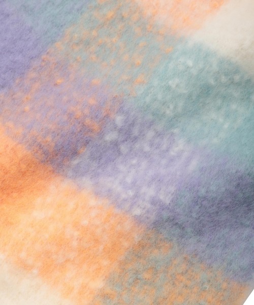 MILKFED.（ミルクフェド）の「BIG PLAID STOLE（マフラー・レディース・イエロー/ライトパープル/ブラック・ONE SIZE）」の9枚目の写真