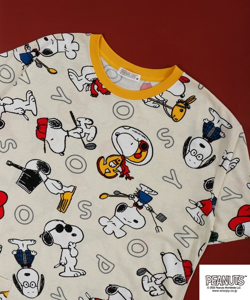 正規品♡スヌーピー♡SNOOPY柄ワンピース♡ダークグレー セール】PEANUTS スヌーピー 総柄 Tシャツ ワンピース 半袖