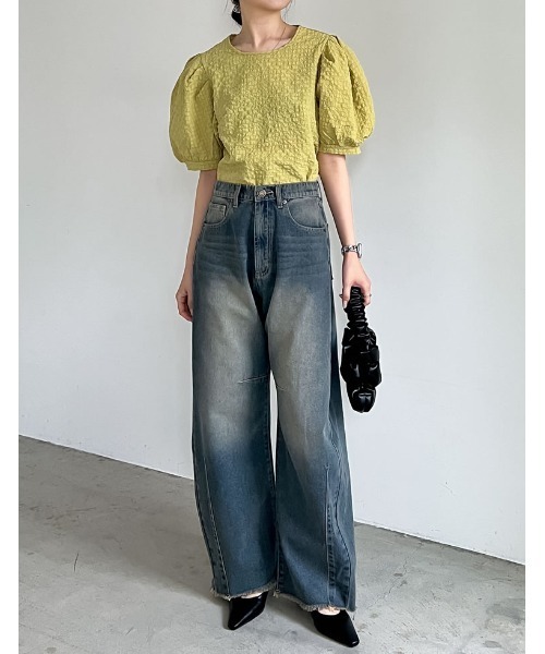 qualite - 23ss 新品同■qualite カリテ■シアーサッカー パフスリーブ ブラウス qualite｜シアーサッカーパフブラウス | Rakuten Fashion(楽天