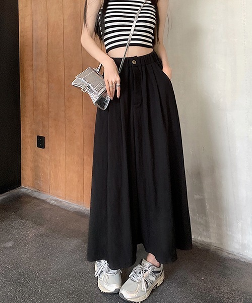 gossip!ロサンゼルス(ゴシップロサンゼルス)の「YUGA ハイウエストドレープスカート(スカート・レディース・ベビーピンク/ブラック/グレー/オフホワイト・M/L)」の9枚目の写真