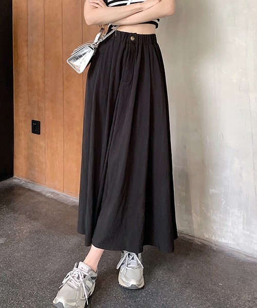gossip!ロサンゼルス(ゴシップロサンゼルス)の「YUGA ハイウエストドレープスカート(スカート・レディース・ベビーピンク/ブラック/グレー/オフホワイト・M/L)」の8枚目の写真
