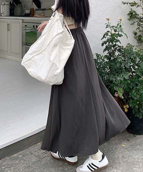 gossip!ロサンゼルス(ゴシップロサンゼルス)の「YUGA ハイウエストドレープスカート(スカート・レディース・ベビーピンク/ブラック/グレー/オフホワイト・M/L)」の13枚目の写真