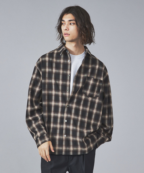 ABAHOUSE(アバハウス)の「【WEB限定】ルーズシルエット オンブレチェックシャツ/REVO(シャツ/ブラウス・メンズ・ブラック/ベージュ/ブラウン・M/L)」の3枚目の写真