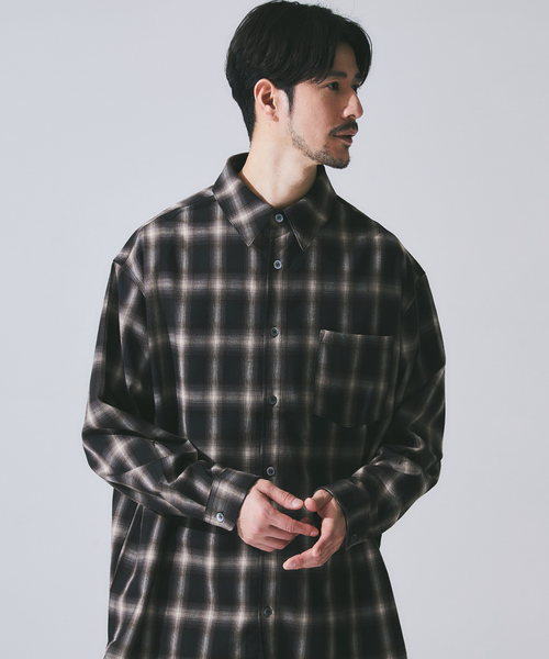 ABAHOUSE(アバハウス)の「【WEB限定】ルーズシルエット オンブレチェックシャツ/REVO(シャツ/ブラウス・メンズ・ブラック/ベージュ/ブラウン・M/L)」の20枚目の写真