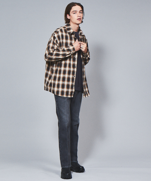 ABAHOUSE(アバハウス)の「【WEB限定】ルーズシルエット オンブレチェックシャツ/REVO(シャツ/ブラウス・メンズ・ブラック/ベージュ/ブラウン・M/L)」の9枚目の写真