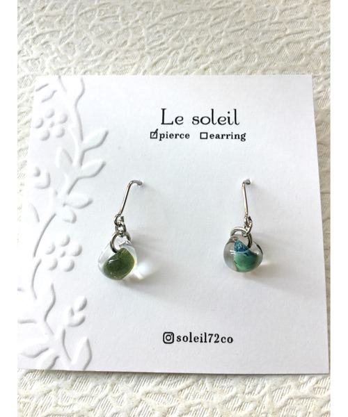tone（トーン）の「【Le soleil】ころんと愛らしい　ティアドロップガラスピアス(MA)（ピアス（両耳用）・レディース・その他1/その他2・FREE）」の2枚目の写真