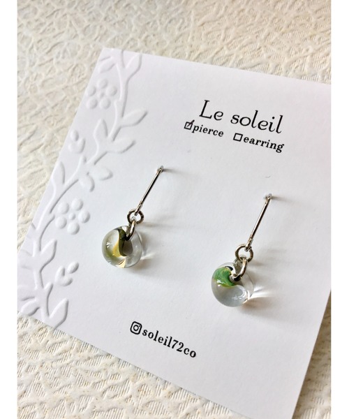 tone（トーン）の「【Le soleil】ころんと愛らしい　ティアドロップガラスピアス(MA)（ピアス（両耳用）・レディース・その他1/その他2・FREE）」の4枚目の写真