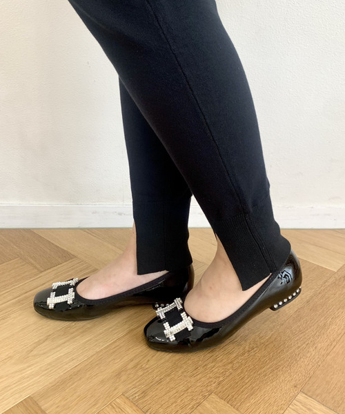Bridget Birkin(ブリジットバーキン)の「【Bridget Birkin】スクエアビジューフラットシューズ(531503)(パンプス・レディース・ブラック/マルチ/ブラック系その他/ブラウン・22.5/23/23.5/24/24.5)」の5枚目の写真