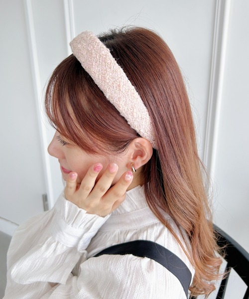 るなぴとハムカツLoveForeverぎゅっ( ´›ω‹｀)おしゃれぱーかー　L セール】ツイード太カチューシャ（カチューシャ）｜Loueme