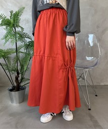 ドロストリボンギャザースカート