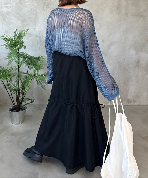 kutir（クティール）の「ドロストリボンギャザースカート（スカート・レディース・オレンジ/ブラック/カーキ/チャコールグレー・SMALL/MEDIUM/LARGE）」の9枚目の写真