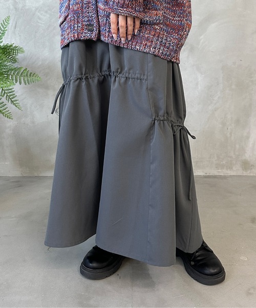 kutir（クティール）の「ドロストリボンギャザースカート（スカート・レディース・オレンジ/ブラック/カーキ/チャコールグレー・SMALL/MEDIUM/LARGE）」の10枚目の写真