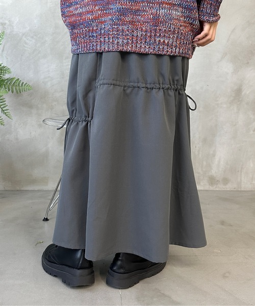 kutir（クティール）の「ドロストリボンギャザースカート（スカート・レディース・オレンジ/ブラック/カーキ/チャコールグレー・SMALL/MEDIUM/LARGE）」の11枚目の写真