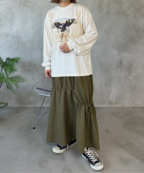 kutir（クティール）の「ドロストリボンギャザースカート（スカート・レディース・オレンジ/ブラック/カーキ/チャコールグレー・SMALL/MEDIUM/LARGE）」の17枚目の写真