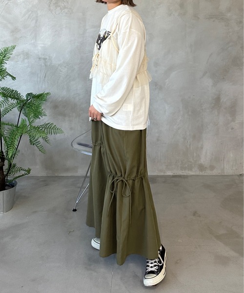 kutir（クティール）の「ドロストリボンギャザースカート（スカート・レディース・オレンジ/ブラック/カーキ/チャコールグレー・SMALL/MEDIUM/LARGE）」の18枚目の写真