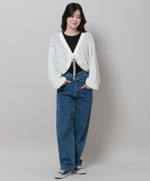 3.3 Field Trip （3.3フィールドトリップ）の「3.3 Field Trip／ニットボレロカーディガンv2972953（カーディガン/ボレロ・レディース・ホワイト/ブラウン/ブルー・FREE）」の15枚目の写真