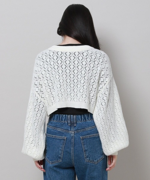 3.3 Field Trip （3.3フィールドトリップ）の「3.3 Field Trip／ニットボレロカーディガンv2972953（カーディガン/ボレロ・レディース・ホワイト/ブラウン/ブルー・FREE）」の19枚目の写真