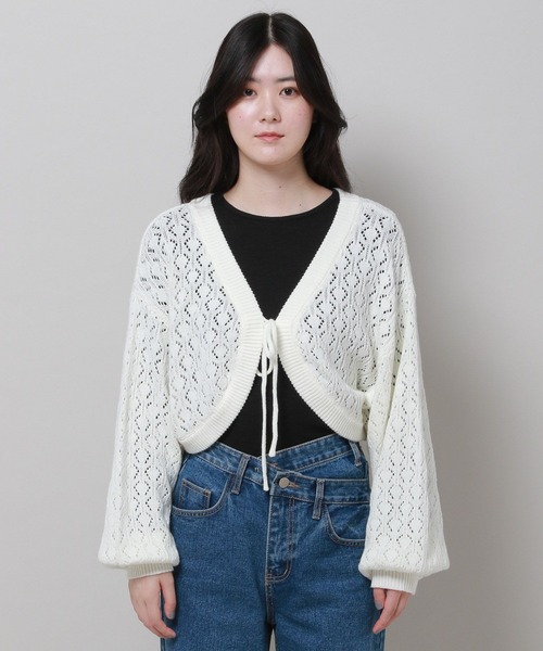 3.3 Field Trip （3.3フィールドトリップ）の「3.3 Field Trip／ニットボレロカーディガンv2972953（カーディガン/ボレロ・レディース・ホワイト/ブラウン/ブルー・FREE）」の21枚目の写真