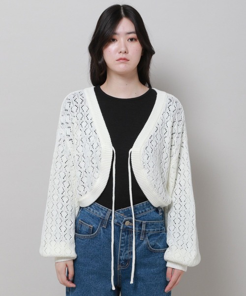 3.3 Field Trip （3.3フィールドトリップ）の「3.3 Field Trip／ニットボレロカーディガンv2972953（カーディガン/ボレロ・レディース・ホワイト/ブラウン/ブルー・FREE）」の22枚目の写真