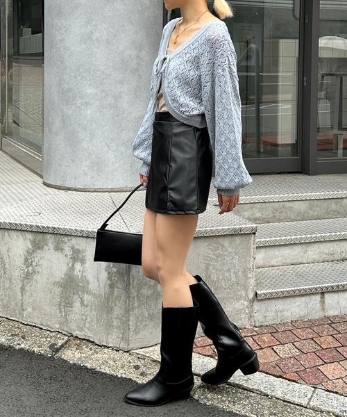 3.3 Field Trip （3.3フィールドトリップ）の「3.3 Field Trip／ニットボレロカーディガンv2972953（カーディガン/ボレロ・レディース・ホワイト/ブラウン/ブルー・FREE）」の5枚目の写真