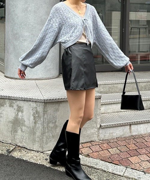 3.3 Field Trip （3.3フィールドトリップ）の「3.3 Field Trip／ニットボレロカーディガンv2972953（カーディガン/ボレロ・レディース・ホワイト/ブラウン/ブルー・FREE）」の7枚目の写真