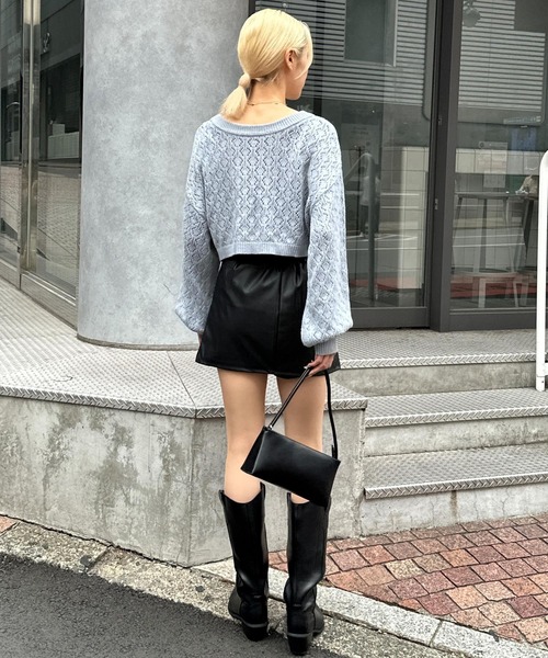 3.3 Field Trip （3.3フィールドトリップ）の「3.3 Field Trip／ニットボレロカーディガンv2972953（カーディガン/ボレロ・レディース・ホワイト/ブラウン/ブルー・FREE）」の8枚目の写真