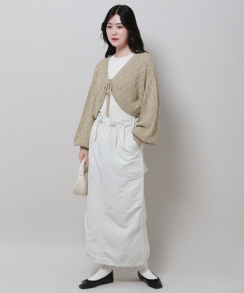 3.3 Field Trip （3.3フィールドトリップ）の「3.3 Field Trip／ニットボレロカーディガンv2972953（カーディガン/ボレロ・レディース・ホワイト/ブラウン/ブルー・FREE）」の10枚目の写真