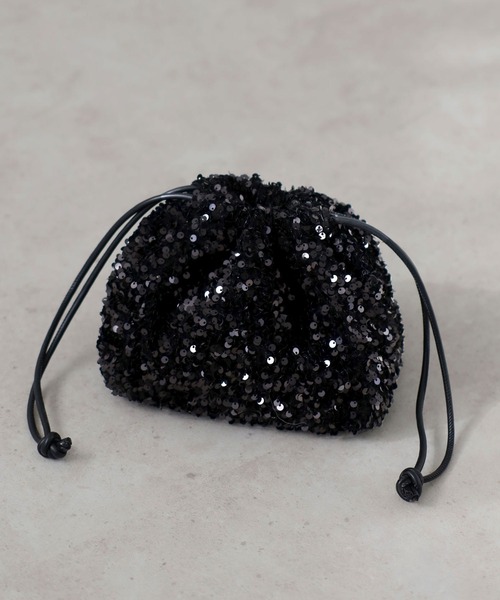 Riberry（リベリー）の「スパンコール巾着バッグ（ショルダーバッグ・レディース・ネイビー/シルバー/ブラック・FREE）」の2枚目の写真