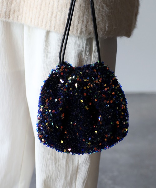 Riberry（リベリー）の「スパンコール巾着バッグ（ショルダーバッグ・レディース・ネイビー/シルバー/ブラック・FREE）」の15枚目の写真