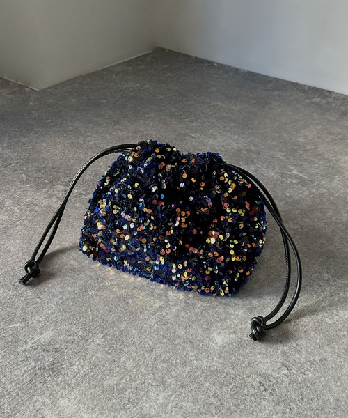Riberry（リベリー）の「スパンコール巾着バッグ（ショルダーバッグ・レディース・ネイビー/シルバー/ブラック・FREE）」の21枚目の写真