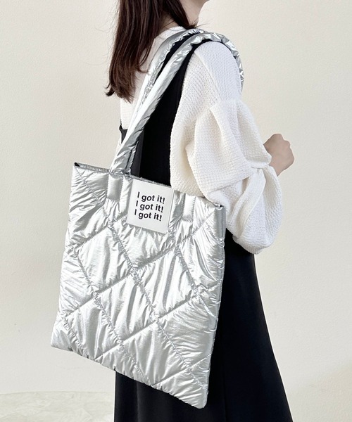 LEPSIM（レプシィム）の「キルティングトートバッグ　975491（トートバッグ・レディース・ブラック/シルバー/オレンジ/アイボリー・ONE SIZE）」の8枚目の写真