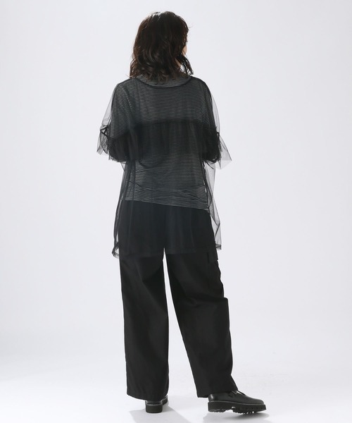 niko and...（ニコアンド）の「2WAYチュールフリルTEE（Tシャツ/カットソー・レディース・ブラック/ライトグレー/ベージュ・FREE）」の10枚目の写真