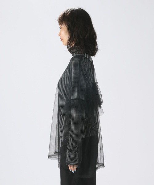 niko and...（ニコアンド）の「2WAYチュールフリルTEE（Tシャツ/カットソー・レディース・ブラック/ライトグレー/ベージュ・FREE）」の15枚目の写真