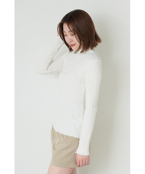 SNIDEL(スナイデル)の「ふくれカットトップス(Tシャツ/カットソー・レディース・ブラック/ブルー/ホワイト・FREE)」の22枚目の写真