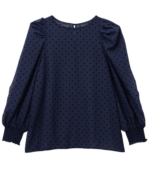 GeeRA(ジーラ)の「フロッキードット柄シアーブラウス(シャツ/ブラウス・レディース・ネイビー/ブラック・MEDIUM/LARGE)」の11枚目の写真