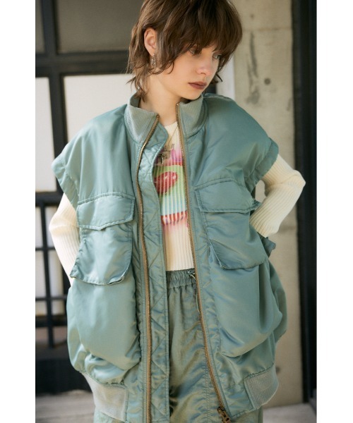 sly DAMAGE 2WAY OVER MA-1 アウター SLY DAMAGE 2WAY OVER MA-1 BLK -ファッション通販 FASHION WALKER