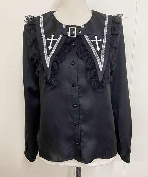 MA*RS（アメーバーマーズ）の「ベルト付きクロス刺繍ブラウス（シャツ/ブラウス・レディース・ホワイト/ブラック・FREE）」の12枚目の写真