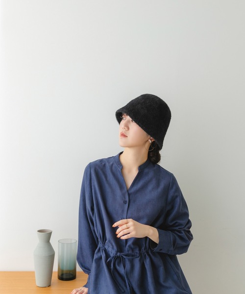 RODE SKO（ロデスコ）の「シャギーベルハット（ハット・レディース・ブラック/アイボリー・ONE）」の5枚目の写真