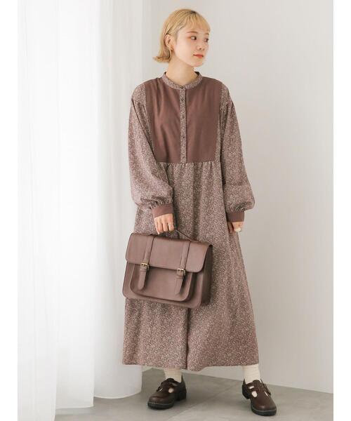 ehka sopo（エヘカソポ）の「花柄切替ワンピース（ワンピース・レディース・ベージュ/ブラック/ボルドー・F）」の4枚目の写真