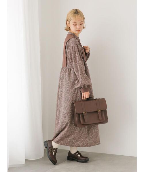 ehka sopo（エヘカソポ）の「花柄切替ワンピース（ワンピース・レディース・ベージュ/ブラック/ボルドー・F）」の5枚目の写真