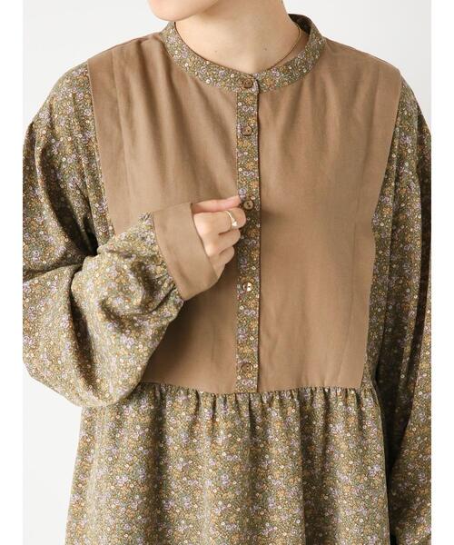 ehka sopo（エヘカソポ）の「花柄切替ワンピース（ワンピース・レディース・ベージュ/ブラック/ボルドー・F）」の15枚目の写真