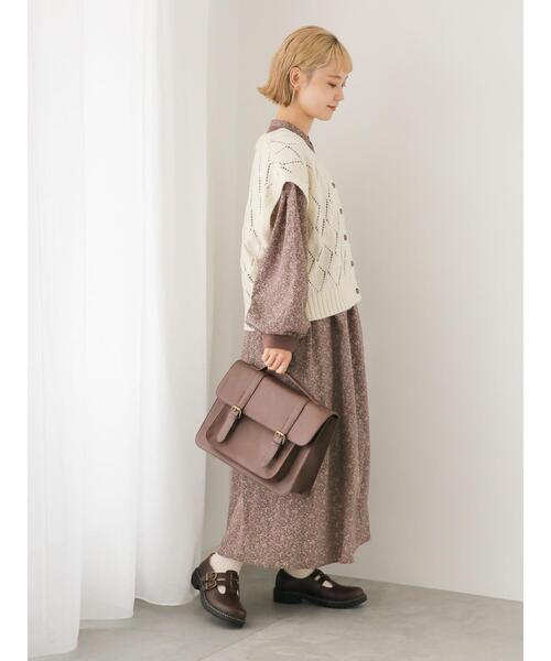 ehka sopo（エヘカソポ）の「花柄切替ワンピース（ワンピース・レディース・ベージュ/ブラック/ボルドー・F）」の17枚目の写真