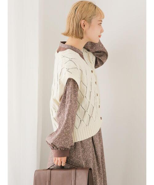 ehka sopo（エヘカソポ）の「花柄切替ワンピース（ワンピース・レディース・ベージュ/ブラック/ボルドー・F）」の20枚目の写真