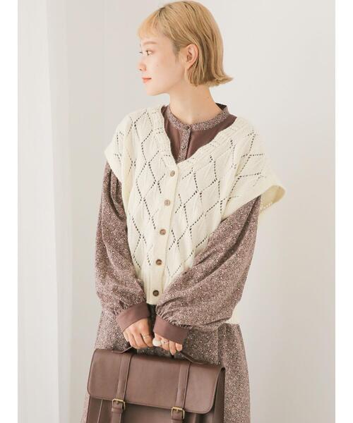 ehka sopo（エヘカソポ）の「花柄切替ワンピース（ワンピース・レディース・ベージュ/ブラック/ボルドー・F）」の21枚目の写真