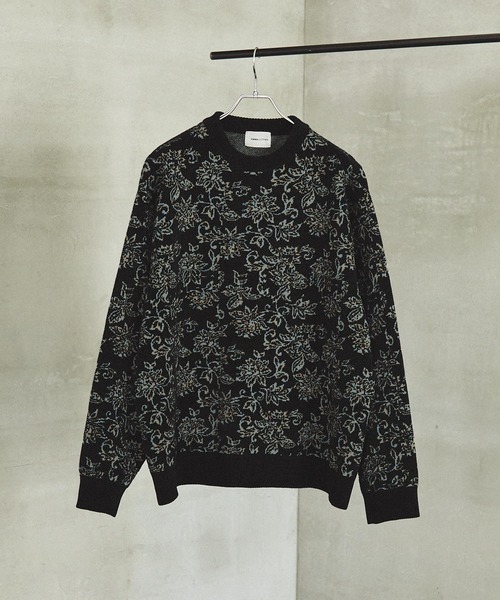 EMMA CLOTHES(エマクローズ)の「フラワーモールヤーンジャガードルーズニットプルオーバー EMMA CLOTHES(ニット/セーター・メンズ・ブルー/ブラック/ワイン/グレー・M/L)」の12枚目の写真