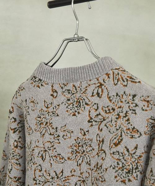 EMMA CLOTHES(エマクローズ)の「フラワーモールヤーンジャガードルーズニットプルオーバー EMMA CLOTHES(ニット/セーター・メンズ・ブルー/ブラック/ワイン/グレー・M/L)」の16枚目の写真