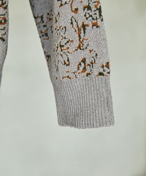 EMMA CLOTHES(エマクローズ)の「フラワーモールヤーンジャガードルーズニットプルオーバー EMMA CLOTHES(ニット/セーター・メンズ・ブルー/ブラック/ワイン/グレー・M/L)」の17枚目の写真