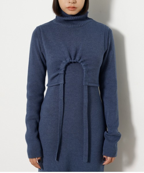 LAGUA GEM(ラグアジェム)の「TURTLE VEST ロングワンピース(ワンピース・レディース・ブラック/グレー/ブルー・SMALL/MEDIUM)」の8枚目の写真