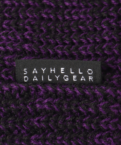 SAYHELLO（セイハロー）の「【SAYHELLO / セイハロー】DAILY EFECTIVE-KNITED CAP（ニットキャップ/ビーニー・メンズ・パープル・FREE）」の4枚目の写真
