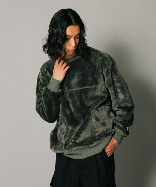 JEMORGAN（ジェーイーモーガン）の「【JEMORGAN/ジェイイーモーガン】ボアボンディング　ビッグシルエット　トレーナー　スウェット（スウェット・メンズ・ブラック/ダークブラウン/カーキ・MEDIUM/LARGE/X-LARGE）」の3枚目の写真